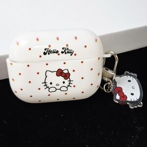 Hello Kitty AirPods Pro Gen 2 Case Red Polka Dot Cat Charm Sanrio Tech Accessory